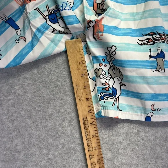 Adidas Swim Trunks Mens Large Blue Lined Gonz Skateboarding Mark Gonzales Art - Picture 5 of 10